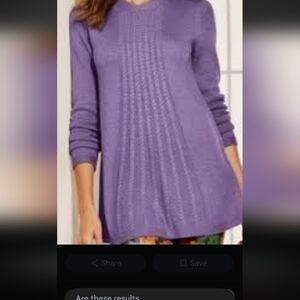 Soft Surroundings Purple Crew Neck Sweater New without Tags 27% wool
